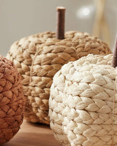 Small Natural Rafia Plain Pumpkin
