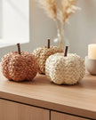 Small Natural Rafia Plain Pumpkins - Set of Three - Seasonal Decor - AutumnSeasonal Decor - Autumn - Lulu Loves Home