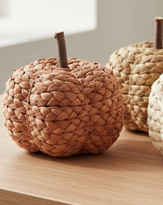 Small Natural Rafia Plain Pumpkin