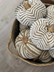 Beige Cream Fabric Chevron Pumpkin - Seasonal Decor - AutumnSeasonal Decor - Autumn - Lulu Loves Home