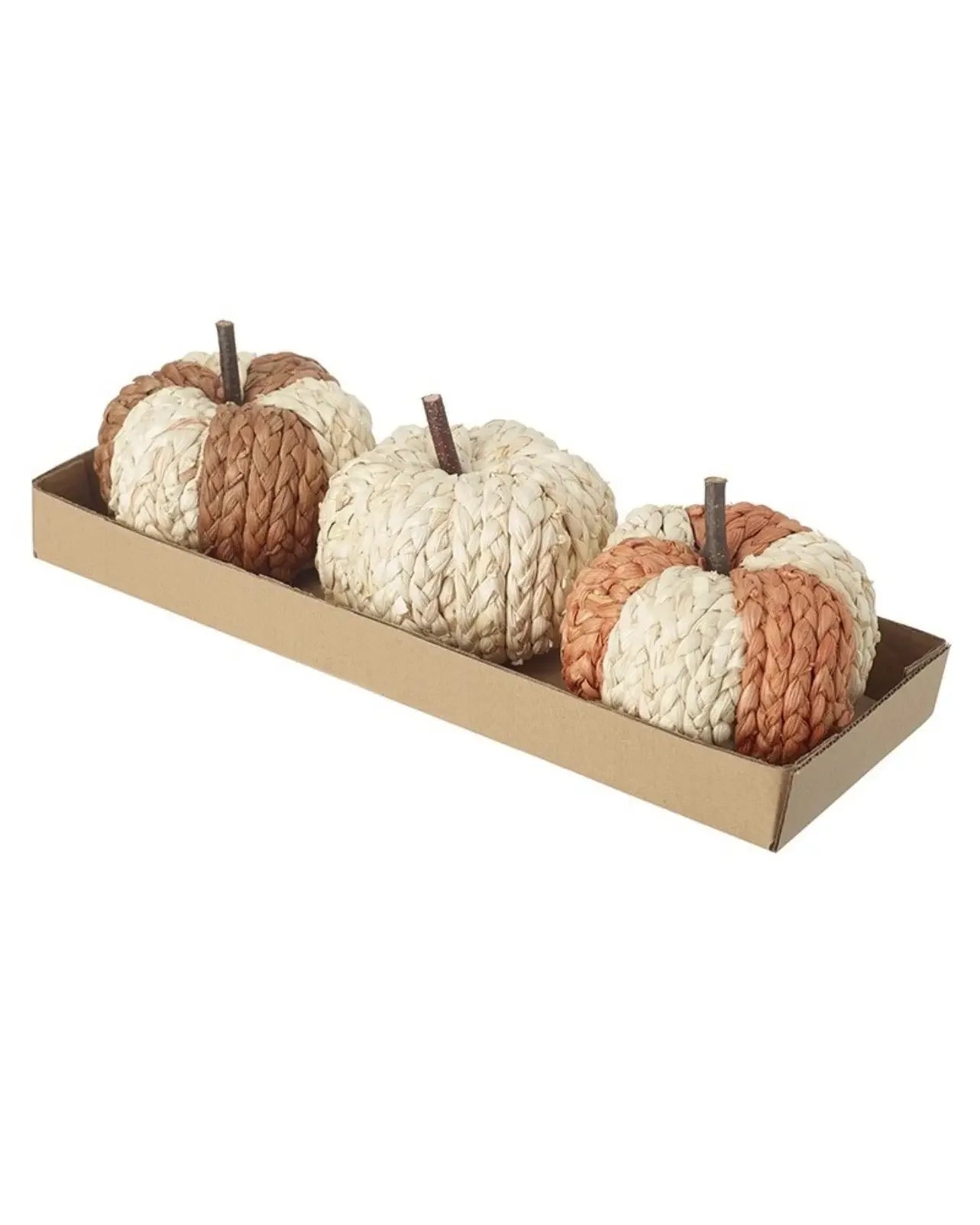 Small Natural Rafia Patterned Pumpkin - Set of Three - Seasonal Decor - AutumnSeasonal Decor - Autumn - Lulu Loves Home