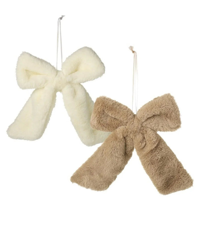 Fluffy Cream & Brown Bow Hangers - Seasonal Decor - AutumnSeasonal Decor - Autumn - Lulu Loves Home