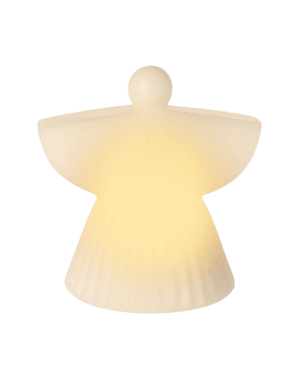 White ceramic angel figurine on a white background