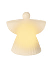 White ceramic angel figurine on a white background