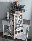 Natural Wood And White Snowflake Candle Lantern - Lulu Loves Home Lulu Loves Home 