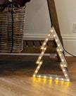 Beige wooden LED light-up Christmas trees by Heaven Sends, small decorative holiday trees with warm illumination.