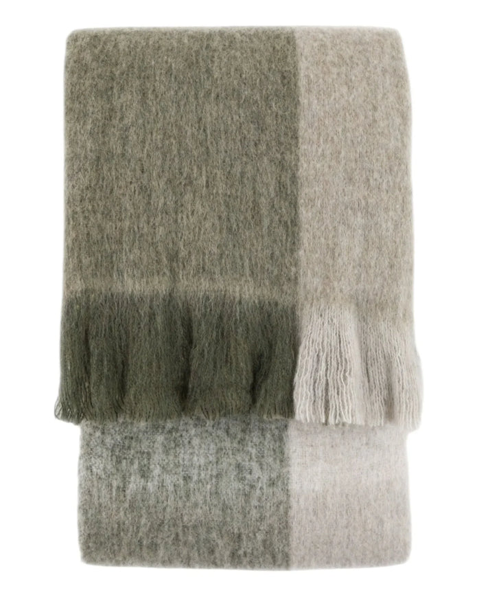 Heritage Check Olive Green Faux Mohair Throw - Soft FurnishingsSoft Furnishings - Lulu Loves Home