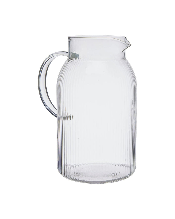 Hevin Clear Glass Ribbed Jug - Home DecorHome Decor - Lulu Loves Home
