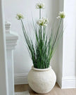 White artificial Agapanthus potted plant from Hill Interiors, realistic faux plant with lush white flowers in a ceramic pot.