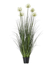 White artificial Agapanthus potted plant by Hill Interiors, showcasing realistic flowers and greenery in a stylish pot.