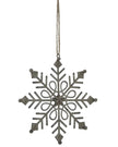 Rustic hanging gem snowflake Christmas decoration by Hill Interiors, featuring a wooden and glass design for festive decor.