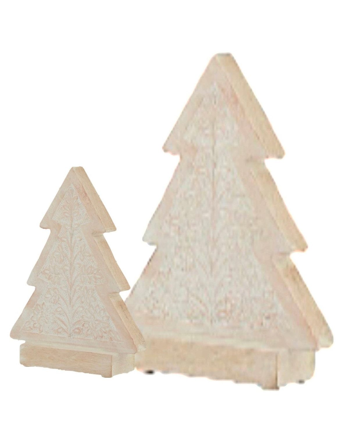 Whitewashed wooden Christmas tree from Hill Interiors' collection, featuring a rustic, festive holiday decor piece.
