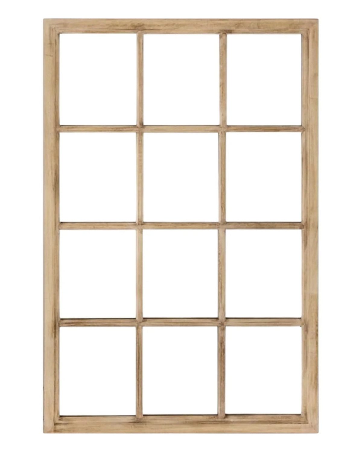 Wooden Courtney Paned Mirror by Hill Interiors, featuring a classic wooden frame with multiple glass panes and a vintage-inspired design.