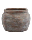 Siena Brown Diameter Rimmed Plant Pot by Hill Interiors, stylish home decor container for indoor plants.