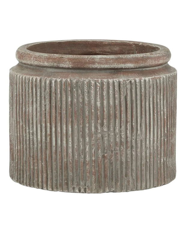 Siena matte brown stone Dolly plant pot by Hill Interiors, stylish home decor for indoor plants or small outdoor gardens.