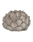 Stone concrete Artichoke tealight candle holder by Hill Interiors, decorative home decor piece with detailed artichoke design.