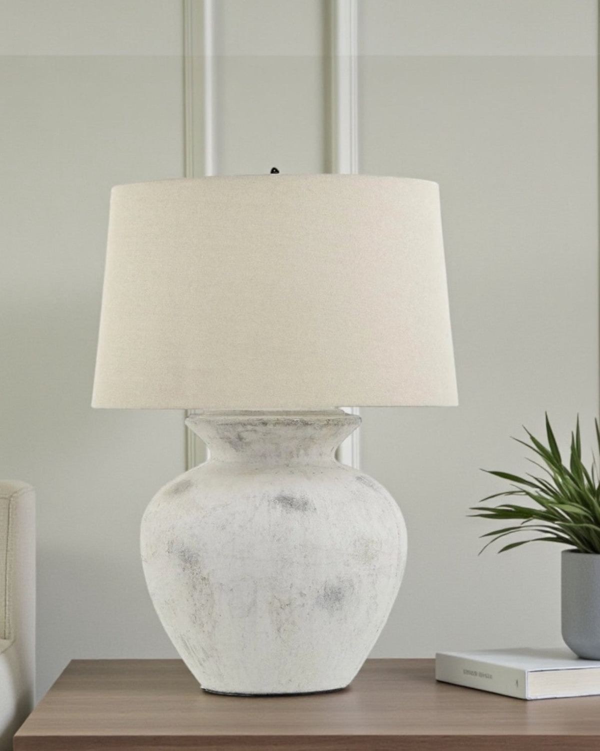 Large Hill Interiors stone lamp for bath, 76cm, natural luxury design, elegant lighting fixture with stone finish.