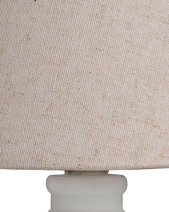 Small whitewashed wood lamp by Hill Interiors, 30cm tall, featuring a rustic lighting design with a natural wood finish.