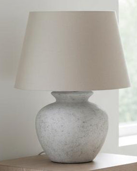 Darcy Natural Stone Round Lamp by Hill Interiors, 63cm tall lighting fixture with a smooth, round stone design.