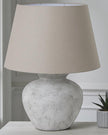 Darcy Natural Stone Round Lamp by Hill Interiors, 63cm tall lighting fixture with a smooth round stone design.