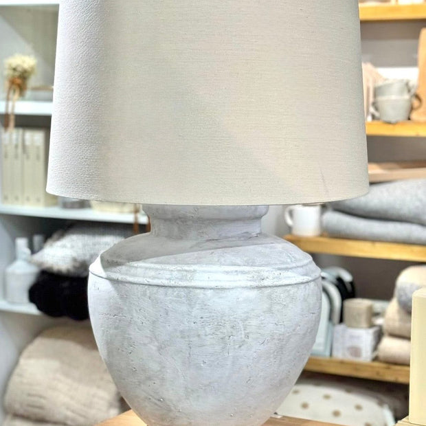 Extra large ribbed stone lamp from Hill Interiors, the Ludlow lighting piece, featuring a textured design and 76cm height.