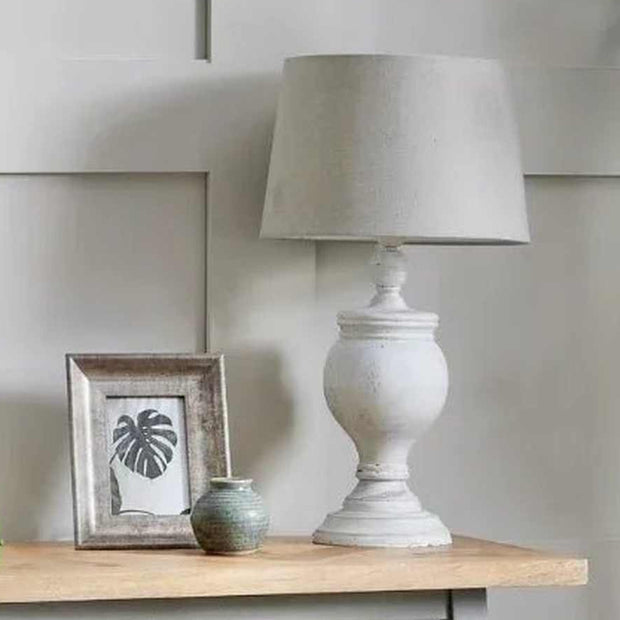 Uthina Wooden Table Lamp by Hill Interiors, 53cm sleek contemporary lighting with a stylish wooden base and shade.