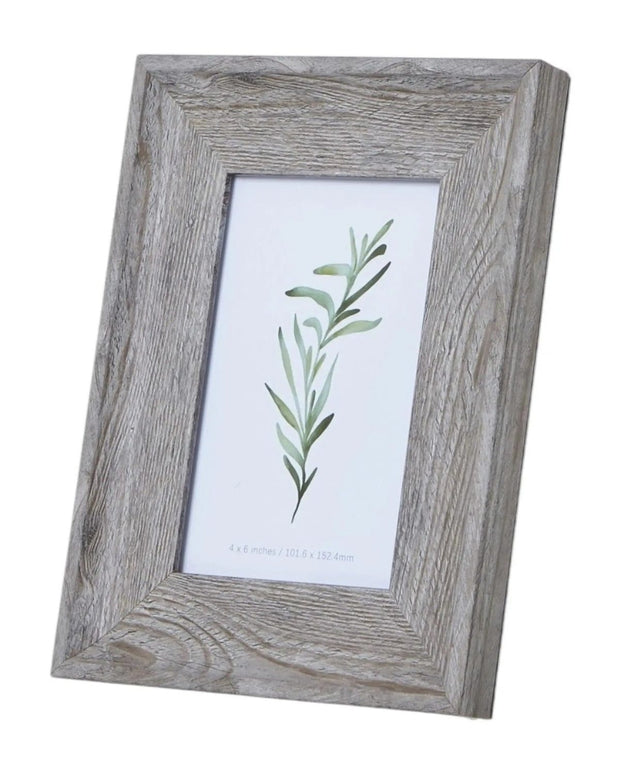 Neutral wooden photo frame with a wide border, perfect for 4x6 photos, by Hill Interiors.