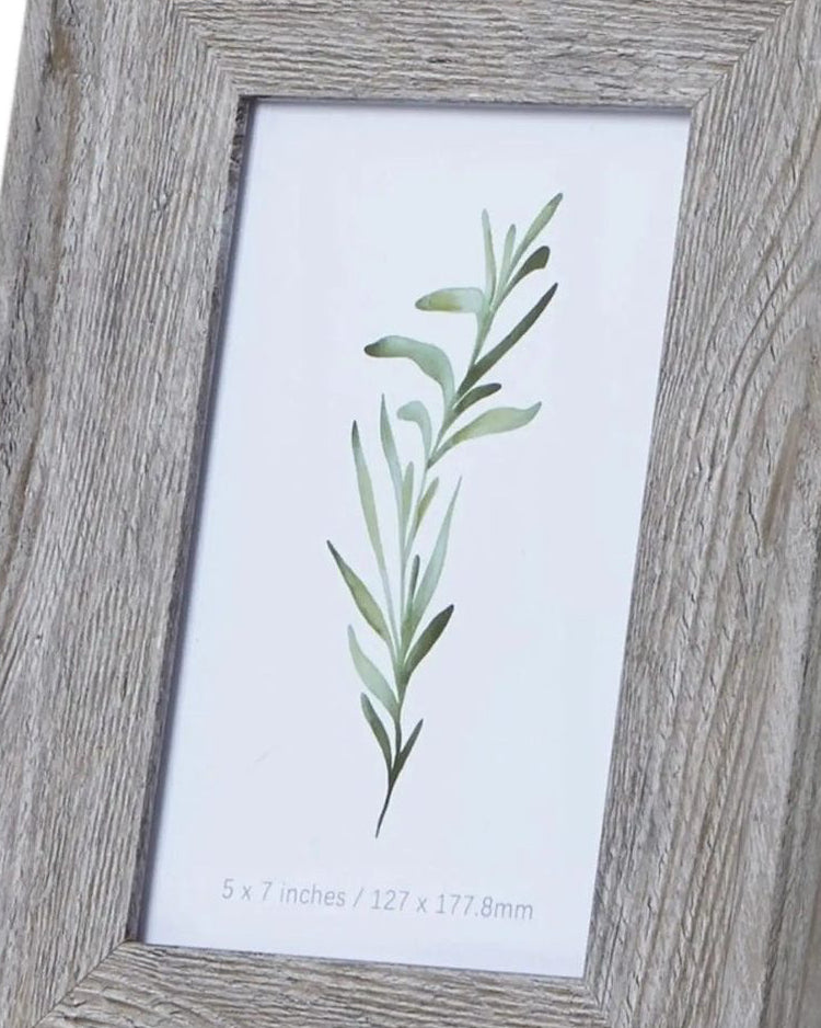 Neutral wooden photo frame with wide border, designed for 4x6 photos, by Hill Interiors. Ideal for framing personal photos.