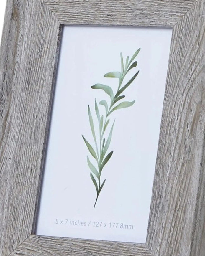 Neutral wooden photo frame with wide border, designed for 4x6 photos, by Hill Interiors. Ideal for framing personal photos.