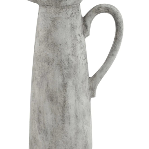 Athena Stone Tall Jug earthenware vase by Hill Interiors, showcasing a tall, rustic design perfect for decorative floral arrangements.