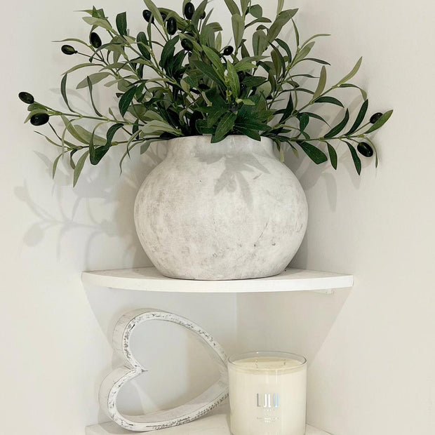 Medium Darcy Stone concrete vase by Hill Interiors, featuring a modern, textured design perfect for contemporary home decor.