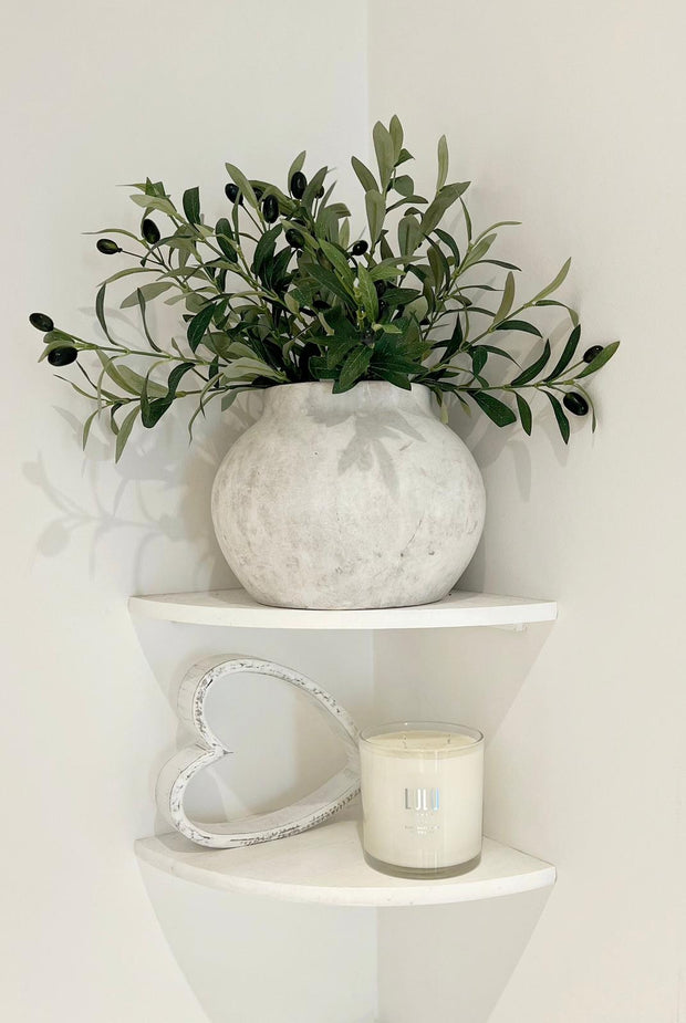Medium Darcy Stone concrete vase by Hill Interiors, featuring a modern, textured design perfect for contemporary home decor.