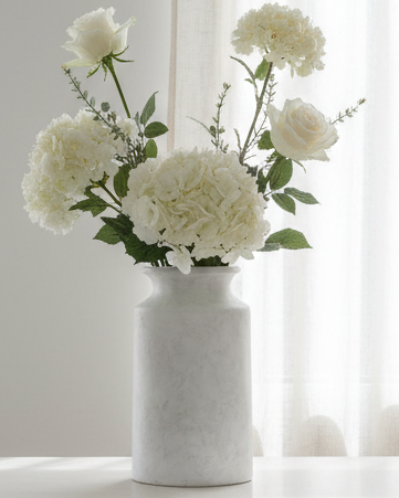 Darcy Stone concrete urn vase by Hill Interiors, decorative stone vase with classic urn shape for home decor.