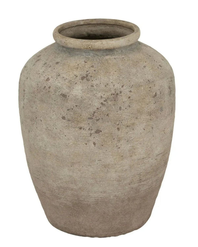 Deruta medium mottled vase by Hill Interiors featuring a classic ceramic design with a textured, mottled glaze finish.