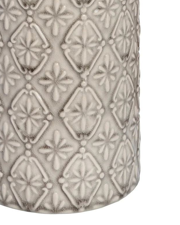 Large beige ceramic Nero vase with intricate patterned design, crafted by Hill Interiors, perfect for stylish home decor.