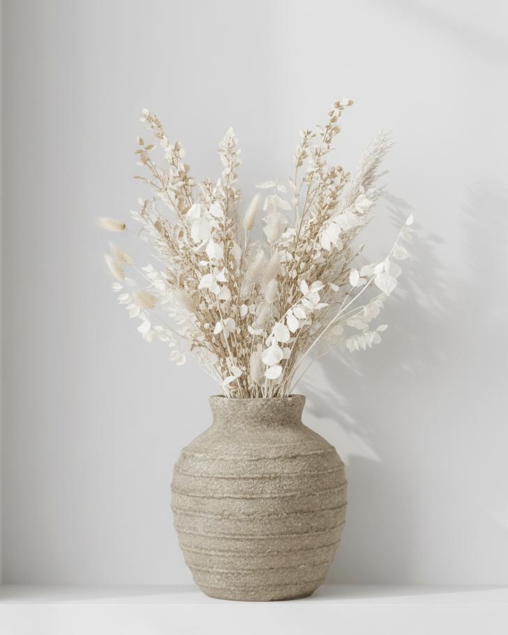 Medium Tuscan Grey Vase by Hill Interiors, showcasing a stylish ceramic vase with a textured finish and elegant shape.