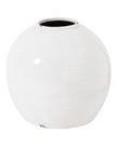 White glazed stone vase from Hill Interiors Tiber collection, featuring a smooth, rounded design for elegant home decor.