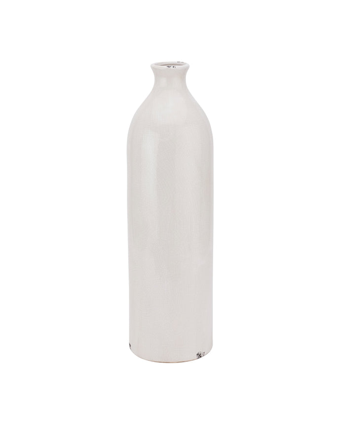 White ceramic Garda Gisela vase by Hill Interiors, glazed finish, elegant vase with smooth surface and modern design.