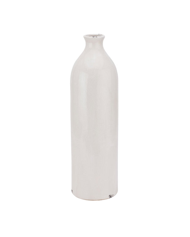 White ceramic Garda Gisela vase by Hill Interiors, glazed finish, elegant vase with smooth surface and modern design.