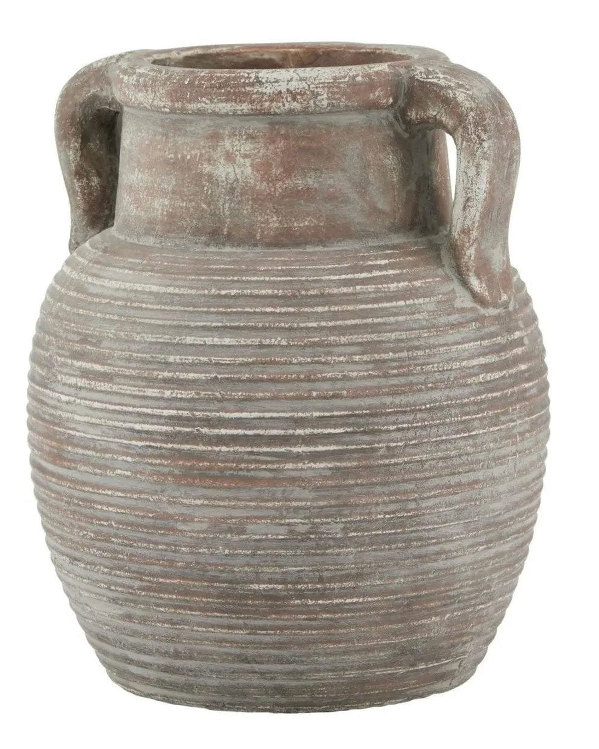 Medium Siena Matt Brown Stone Amphora Vase by Hill Interiors, featuring a classic ceramic design with a smooth matte finish.