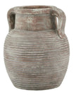 Medium Siena Matt Brown Stone Amphora Vase by Hill Interiors, featuring a classic ceramic design with a smooth matte finish.