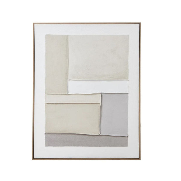 Contempo Alpha framed painting on canvas wall art by Hill Interiors, featuring modern abstract design in neutral tones.
