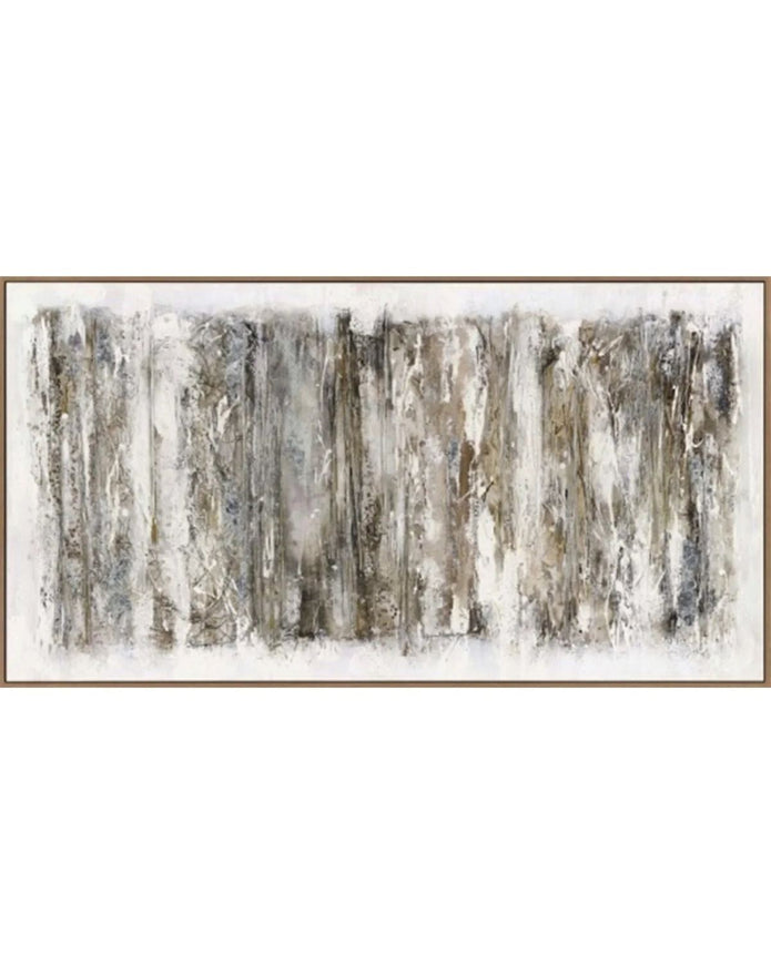 Ethereal hand-painted canvas wall art in a wooden frame, showcasing abstract pastel colors and artistic brushstrokes by Hill Interiors.