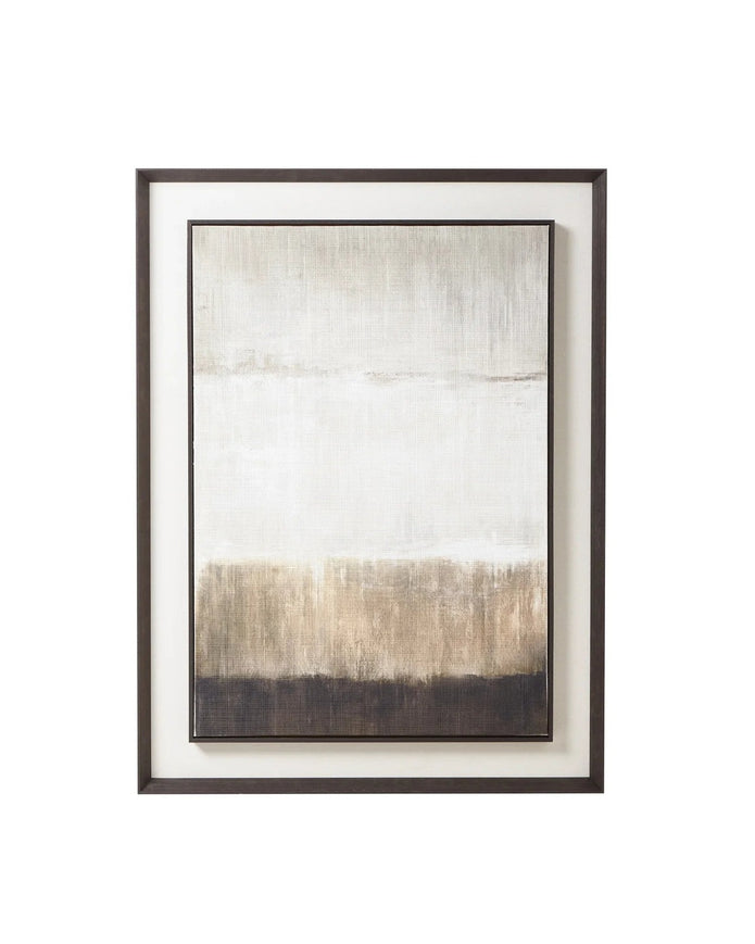 Extra large Moderno wall art by Hill Interiors, abstract painting on linen mounted in a sleek frame for modern interior decor.