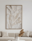 Large neutral feather wall art by Hill Interiors in a frame, suitable for modern home decor.