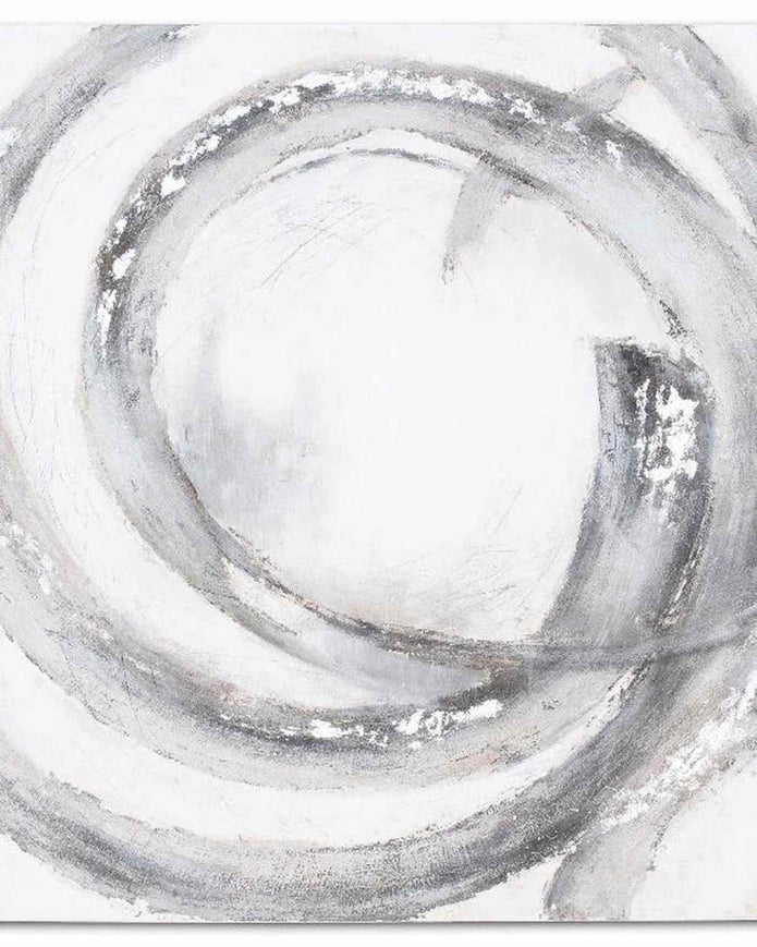 Hand-painted Galaxy Silver and Grey Wall Art canvas by Hill Interiors, featuring abstract cosmic design.