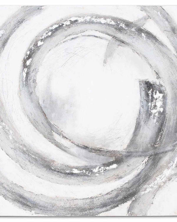Hand-painted Galaxy Silver and Grey Wall Art canvas by Hill Interiors, featuring abstract cosmic design.