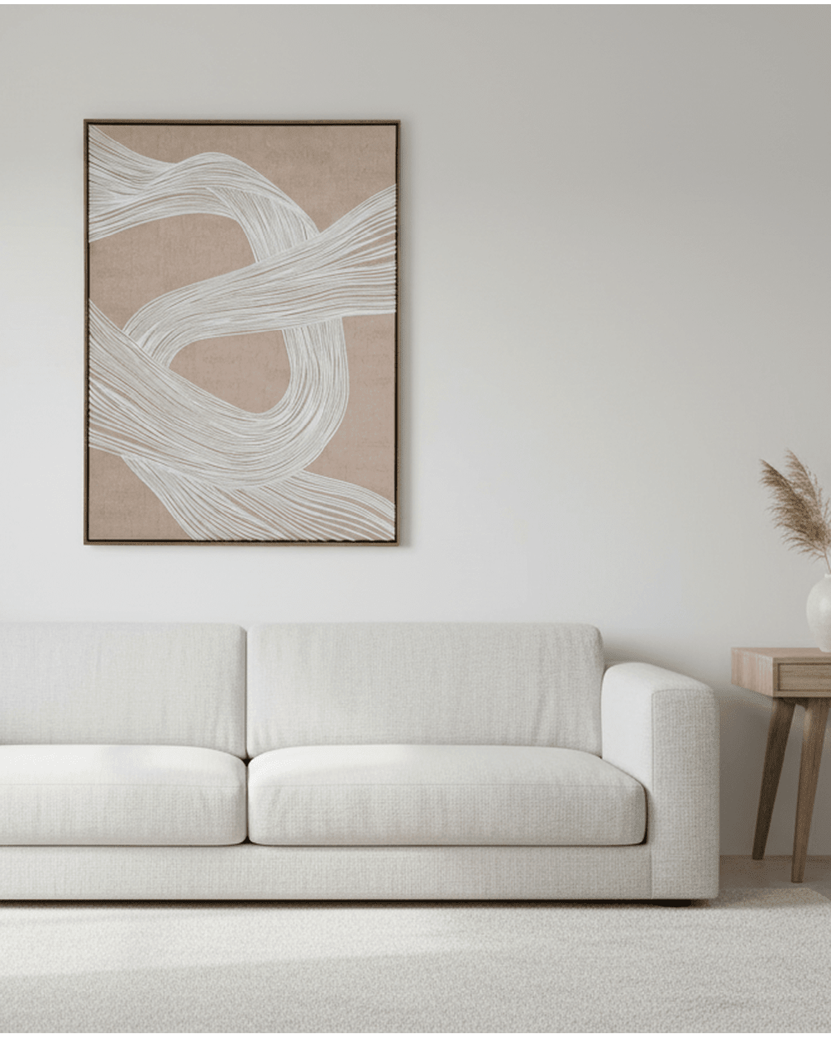 Neutral Clayre Line framed canvas wall art by Hill Interiors, featuring abstract design and modern decor for living spaces.