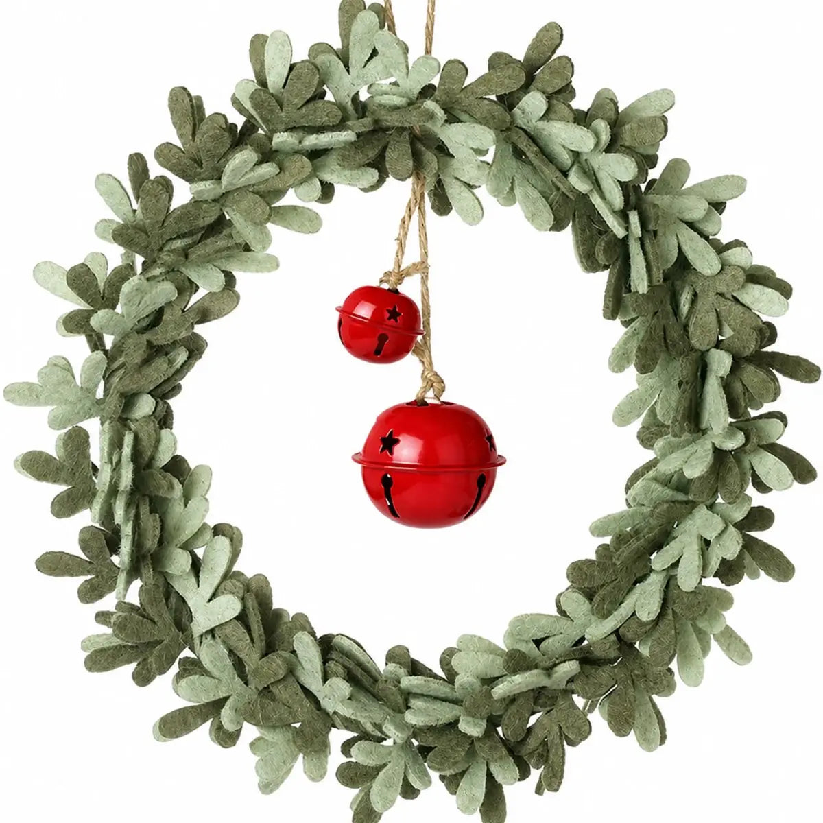 Felt Wreath With Red Bell, alternate product detail