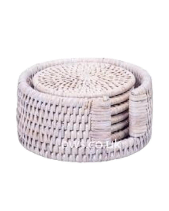 Artisan Weave - Rattan Coaster Set & Holder - Lulu Loves Home Lulu Loves Home 